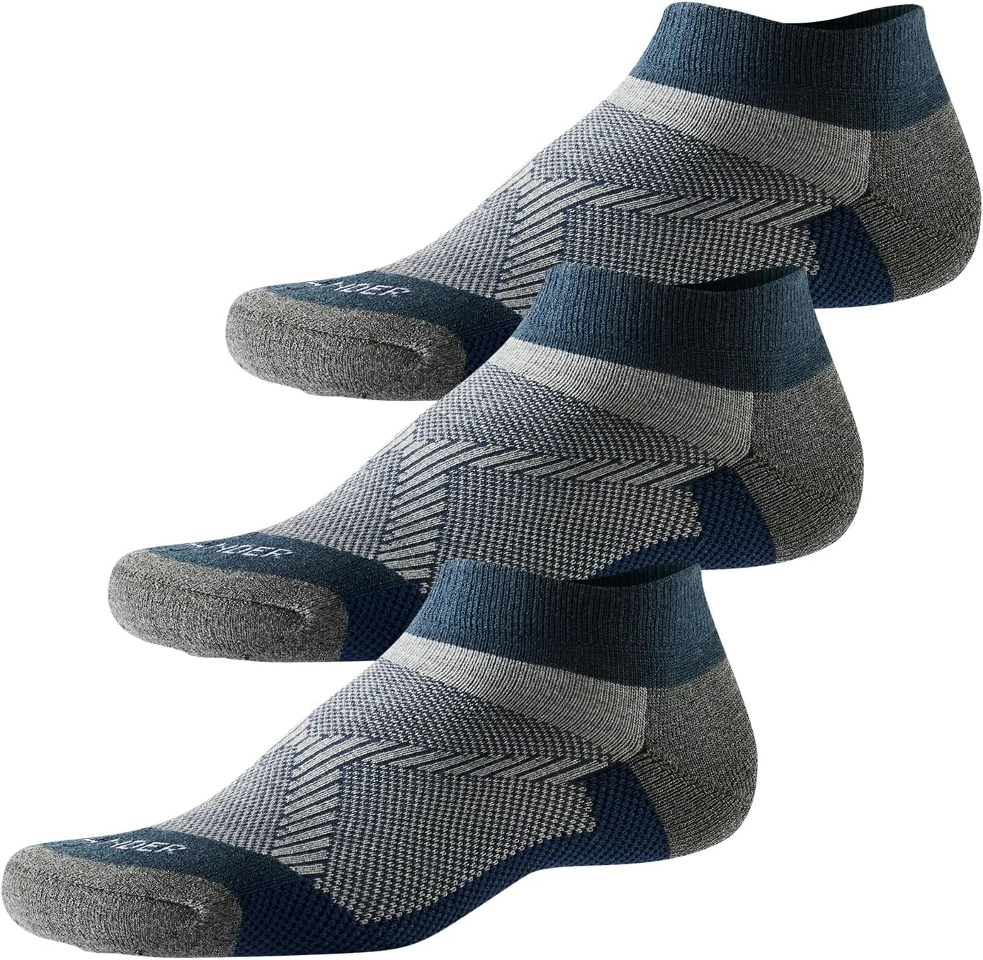 Merino Wool Breathable Running Socks 3 Pairs Athletic Ankle Sock Cushioned Suppo