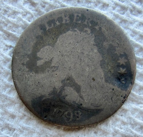 1798/7 16 Stars Draped Bust Dime Rare Key Date Variety Type Coin Bent Damaged