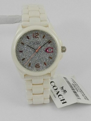 New Coach Women’s Greyson Pink Ceramic With Grey Dust Dial Watch 14503939 COACH 14503939 GREYSON SILVER DUST DIAL LIGHT PINK CERAMIC  main image 2