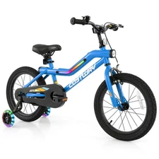 16" LED Lighted Kids Bike with Adjustable Seat Coaster Brake Training Wheels