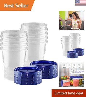 Versatile 32 oz Food Storage Solution - 8 Pack Reusable Containers with Lids