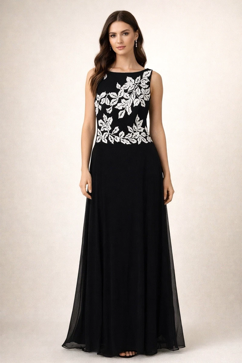 ebay black evening dresses LaDivine CD749 Black Nude 12 Sale – The Dress Outlet
