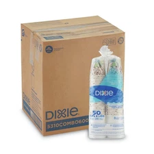 Dixie 5310CMB600CT PerfecTouch 10 oz. Cups & Lids Combo (50/PK, 6 PK/CT) New