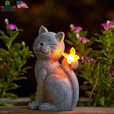 Nacome Cat Outdoor Statues for Garden: outside Decor with Butterfly Clearance fo