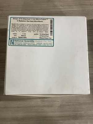 Strips Of 8 Attached 1.1ml Micro Tubes Radiation Sterilized MicroRacks 10 Racks