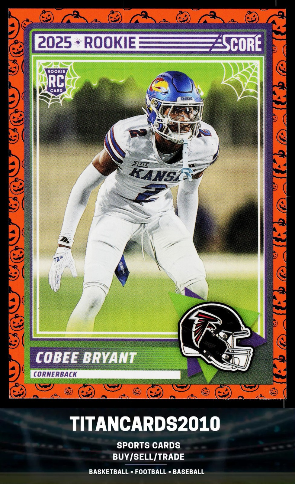 Cobee Bryant 2025 Score Orange Rookie RC Atlanta Falcons #65