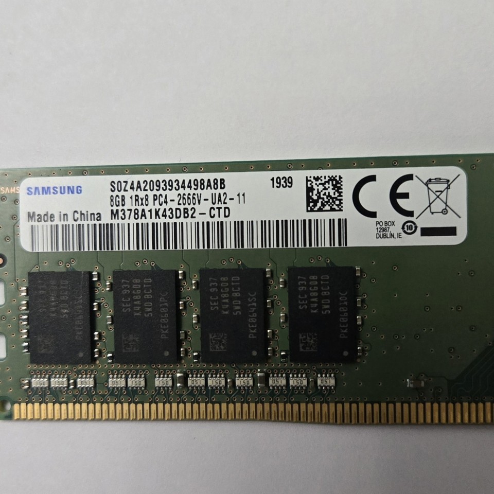 Samsung 8GB DDR4 2666MHz Desktop Ram Memory (M378A1K43DB2-CTD) Tested ...