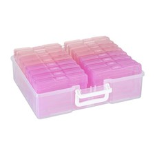 4" x 6" Plastic Photo Storage Case with 16 Inner Photo Containers Boxes Greet...