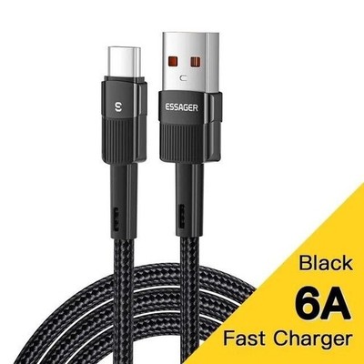Essager 2m., 6A, Power Delivery USB A - USB C Kabel 