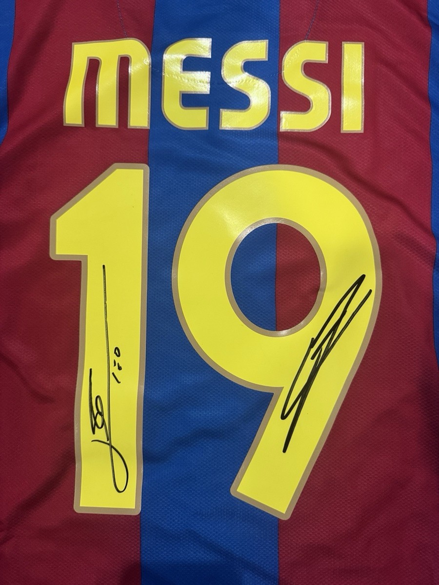 Signed Lionel Messi & Aitana Bonmati Framed Duo Shirts - Ballon d'Or