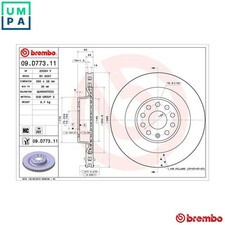 2x BRAKE DISC 09.D773.11 FOR TESLA MODEL/X
