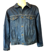 Vintage Big Mac Blue Jean Denim Jacket Men's 46 Long USA 1980s Detroit Trucker