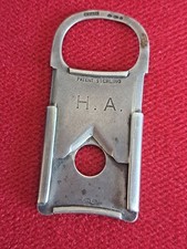Antique 1920 Sterling Silver Cigar Cutter Gourdel Vales & Co V-Cut Pocket Tobacc
