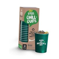 16 oz. Party Cups 'St. Patrick's Day' Clover Design for Cold Drinks, Durable,