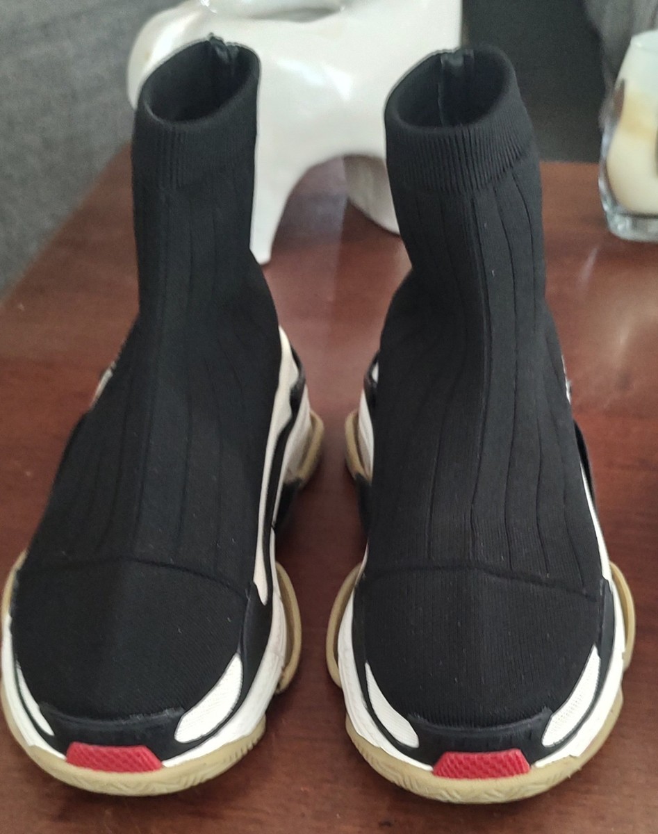Balenciaga Knit Speed Trainers combined with the chunky Triple S