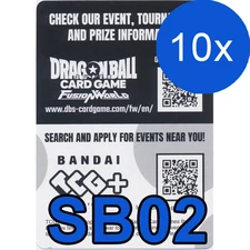 Dragon Ball Super Fusion World SB02 MANGA BOOSTER Code 10x Fast Code