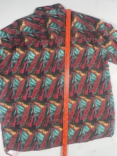 Vintage 80s Jerry J Garcia Abstract Abstract 100% Silk Button Shirt Men's Sz XL - Picture 5 of 6