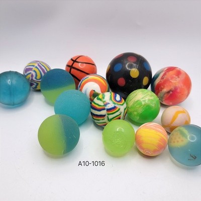 Assorted Bouncy Balls Lot 14pc Vintage Retro Rubber High Bounce Polka Dot Swirl
