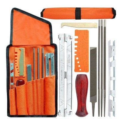Houlishu 12 Pack Chainsaw File Set With Depth Gauge Quick Check Gauge 5/32'' 3...