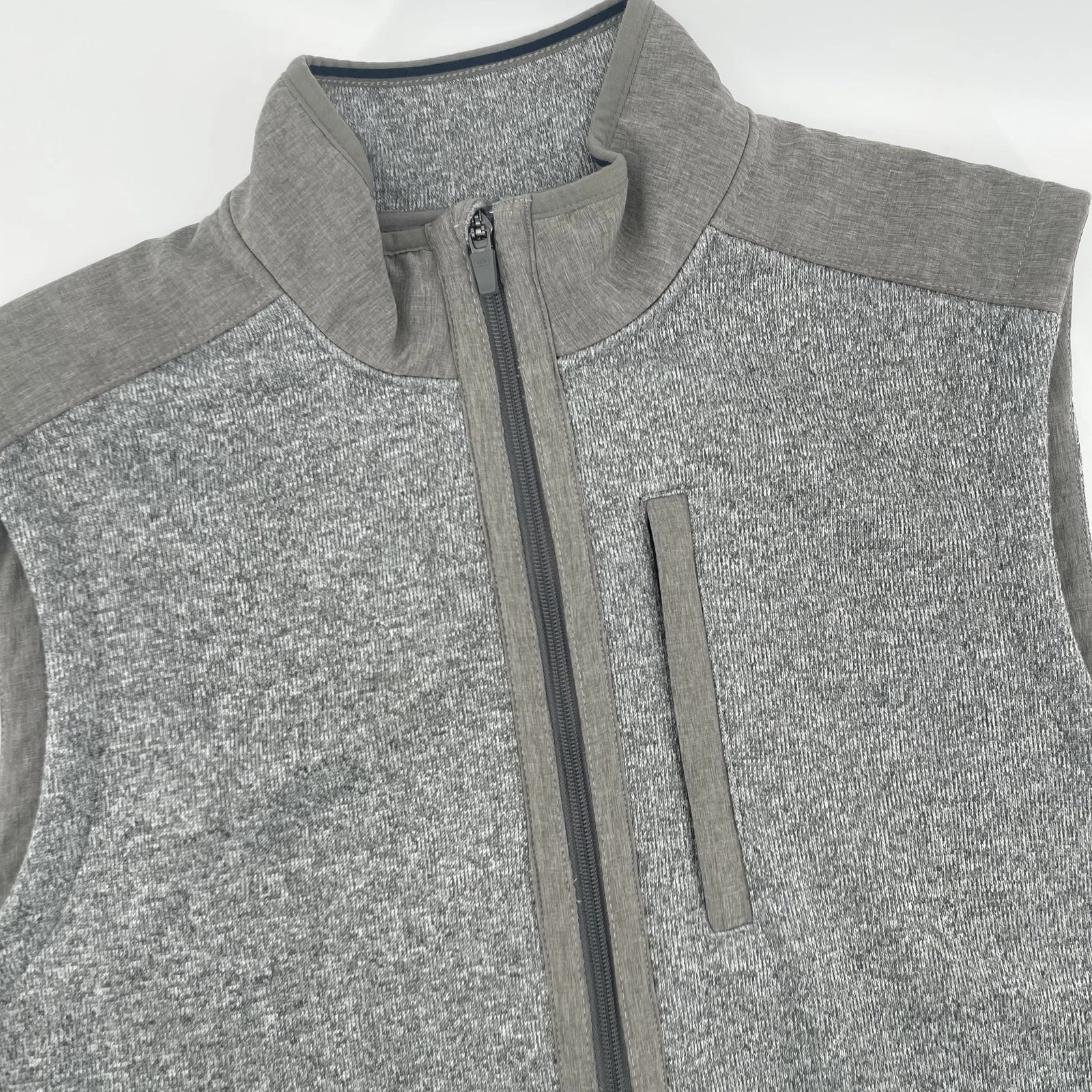 Vineyard Vines Vest Mens Large Gray Fleece Preppy Full Zip Insulated 1K002227
