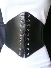 Women High Waist Black Belt Trendy Wide Stretchy Corset Slim Cut Sizes Plus
