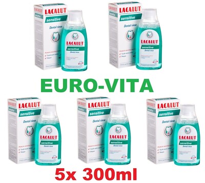 5 x 300 ml LACALUT SENSITIVE _ Mouthwash ___ Protection against hypersensitivity