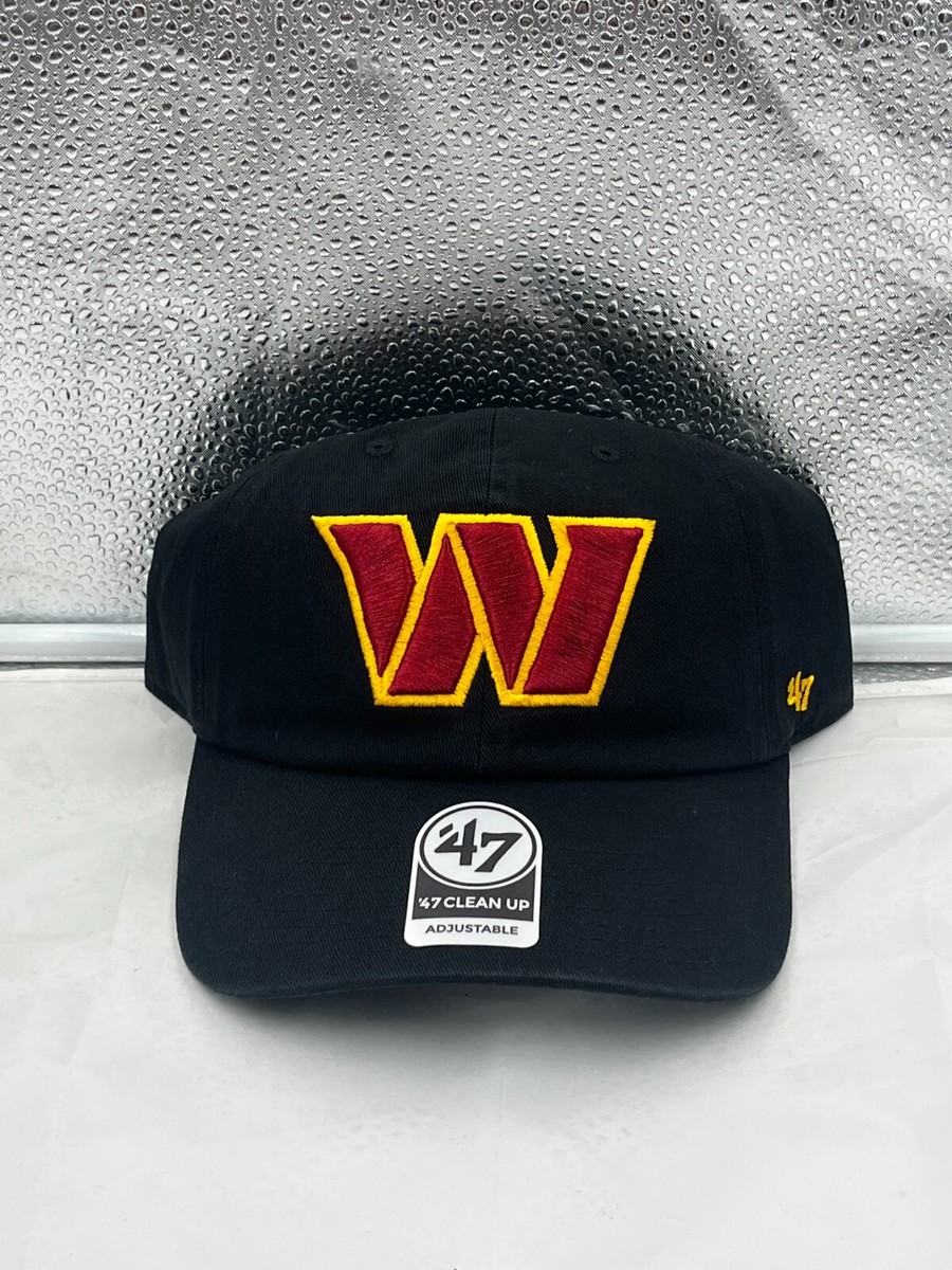 Washington Commanders NFL '47 Brand Black Clean Up Adjustable Hat