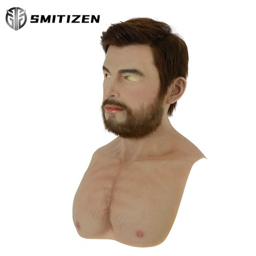 Thor Man Mask Smitizen Silicone Thor Realistic Man Face Mask With Brown Beard Hair ...