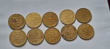 Lote de trabajo de 10 monedas de níquel cooper rusas genuinas período soviético.