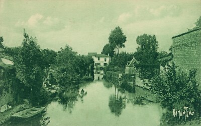 Landscape Of Seugne, From Rue des Aires Bridge Postcard~Antique~Ramuntcho~c1908