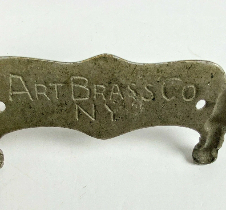 Antiguo soporte de papel higiénico de latón niquelado publicidad T E Kerwin plomería Foto 2 de 4