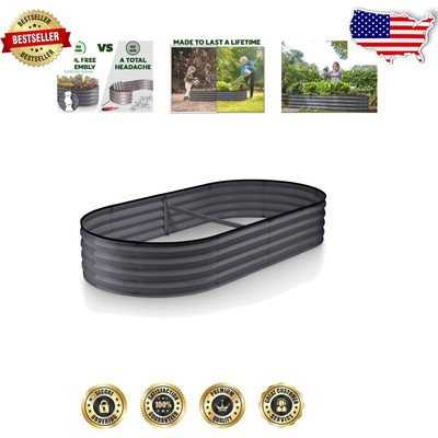 Sturdy 6×3 ft Tool-Free Galvanized Metal Garden Bed - Enjoy Community Gardening