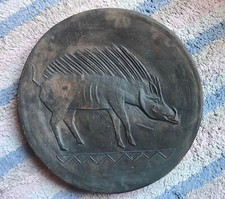 Arte Vecchia Ceramica Pisanu Dorgali Terracotta Verde Cinghiale Sardegna 900