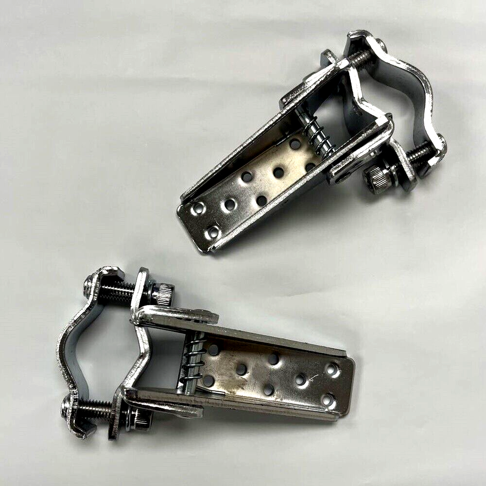 Paire De Reposes Pieds Pliants Pour Vélo - BMX, VTT, Acier Argenté - HQ-PARTS