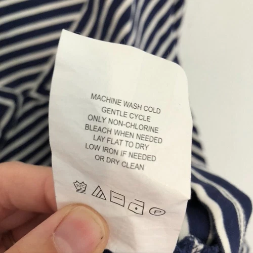 JESSICA SIMPSON MATERNITY Navy Blue White Stripe Coral Zipper Sheath Dress Large - Picture 7 of 11