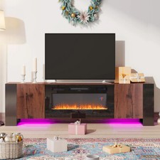 Wood Fireplace TV Stand Cabinet w/36inch Electric Heater Insert Fire 12 Colour