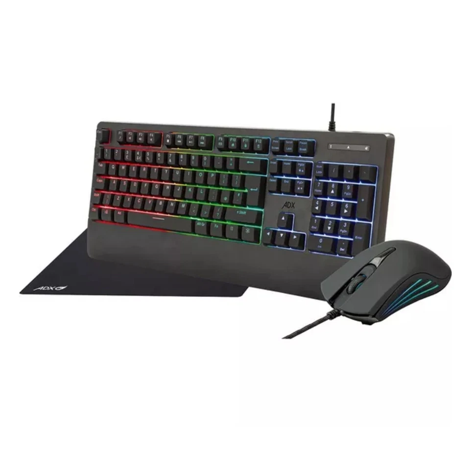 ADX Firebundle Gaming Keyboard And Mouse RGB Anti Ghost Switch 7200 DPI Black