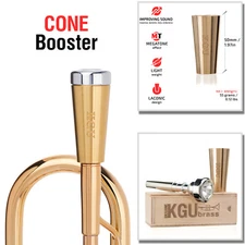 Booster for Trumpet Mouthpiece CONE. KGUBrass. Raw Brass. 