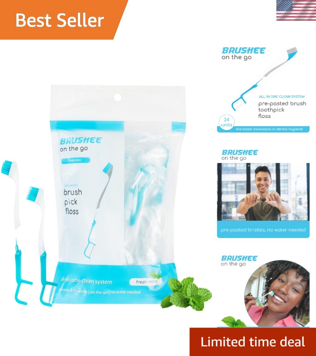 Compact 3-in-1 Travel Toothbrush Set: Floss and Toothpick In