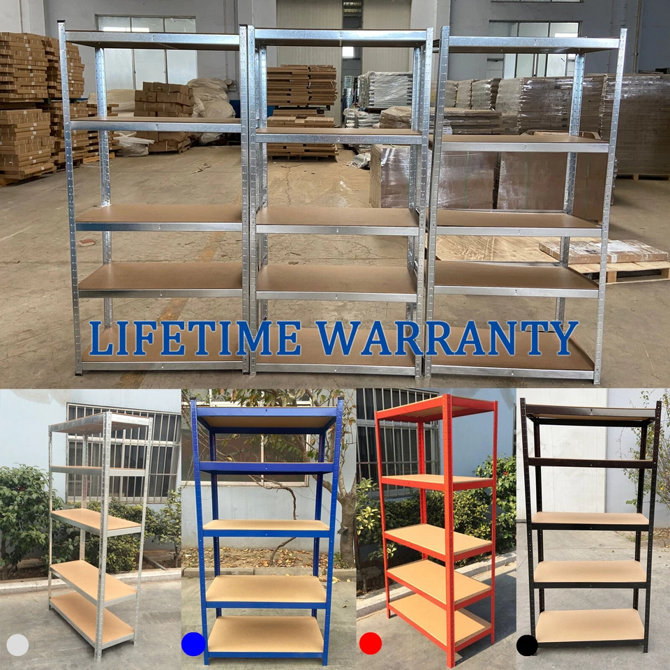 5 Tier Garage Storage Racking Shelves Heavy Duty Shelving Unit Industrial Metal