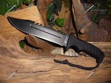 M-tech/Knife/Bowie/Blade/Survival/Rubber grip/440 SS/Combat/Camping/12"+/BK