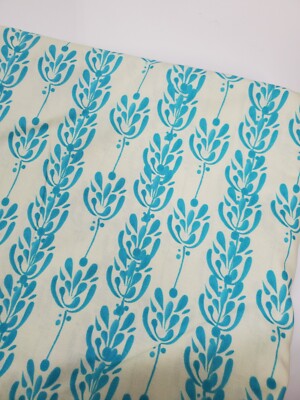Tina Givens Fabric Annabell Floral Aqua Stripe 100% Cotton Sew Quilt FAT QUARTER
