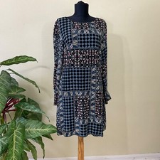 Ann Taylor Loft Career Midi shift Dress Women's Size 4 multi color Floral patch