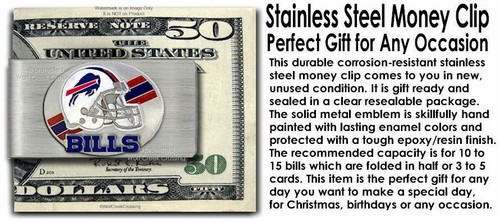 LARGE BUFFALO BILLS STAINLESS STEEL HELMET MONEY CLIP FOOTBALL NFL FREE SHIP' - Picture 3 of 13