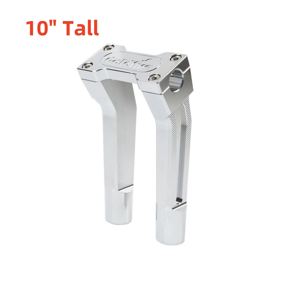 Chrome 10" Pullback Handlebar Risers Clamp For Harley 1" Handlebar Touring Dyna - Image 3 of 4