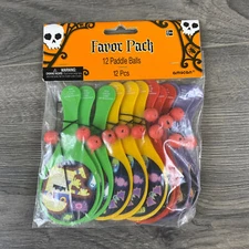 Amscan Paddle Balls Halloween Trick Or Treat Party12 Pieces Toy Fun