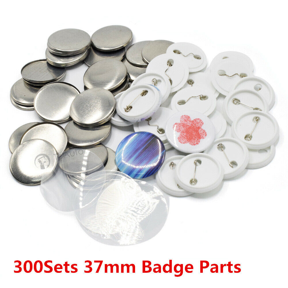 37MM 1.5 inch Badge Button Supplies DIY Craft Making Pins Back Parts 300  Sets