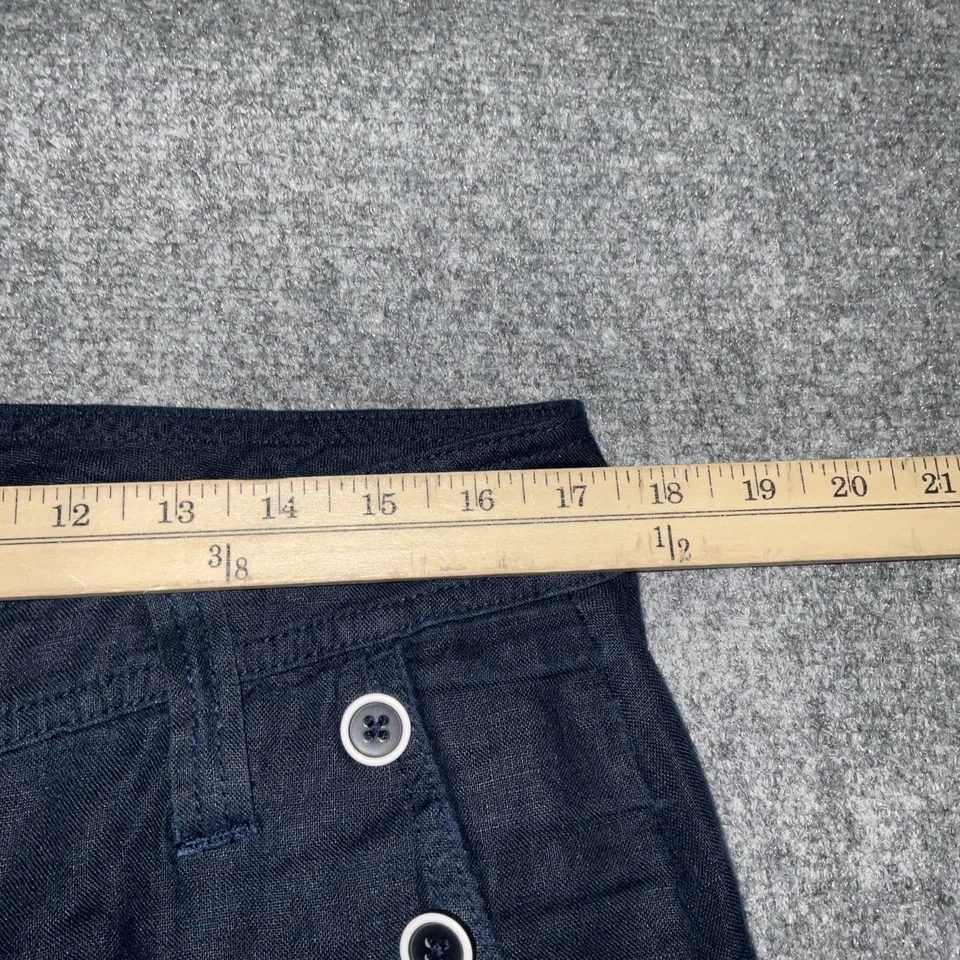 Cabi Pants Womens Size 8 Blue Navy Linen Cropped Casual - Image 4 of 4