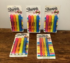 Lot of 5 Sharpie Accent Highlighters - Smear Guard - Chisel Tip - 20 Total Pens