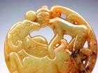 Old Nephrite Jade Stone Carved Pendant Exotic Ancient Figurine & Monster #090525 — photo 2